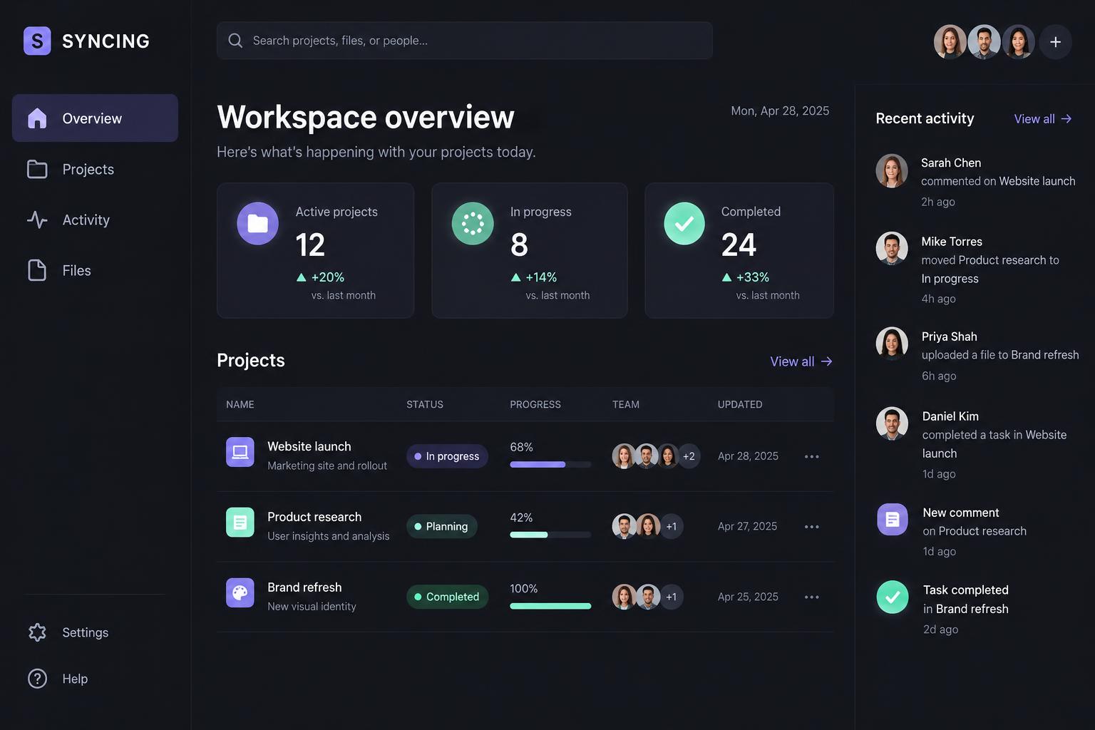 Illustrative Finance Manager project overview